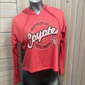 Colosseum Red Cropped Graphic Hoodie